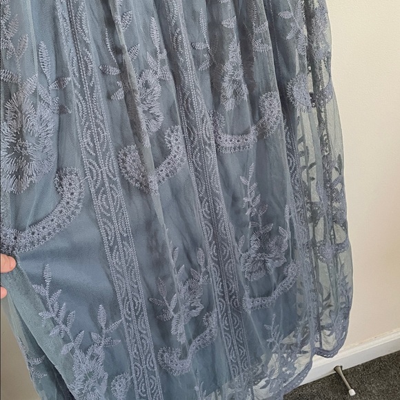 Pink Blush Blue Lace Dress - Picture 3 of 6